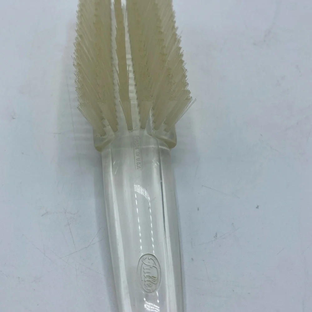 Vintage FULLER Hairbrush Clear Acrylic Handle Brush 6 Row 8